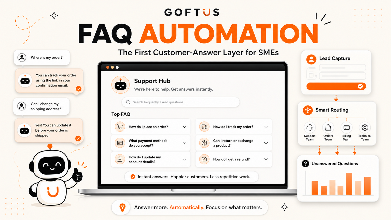 FAQ automation for SMEs: capture customer questions before follow-up slips